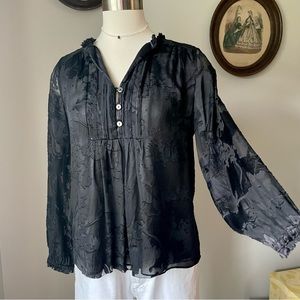 Diane von Furstenberg Annalise blouse with abalone buttons